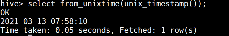 From_unixtime in Hive