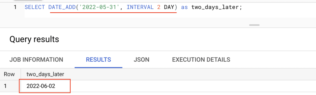 Date_add function example in BigQuery